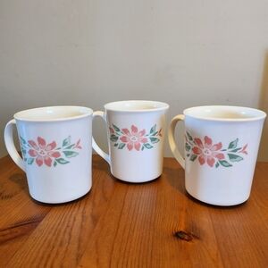 Corelle Corningware Island Breeze Set of 3 Vintage Glassware Mugs